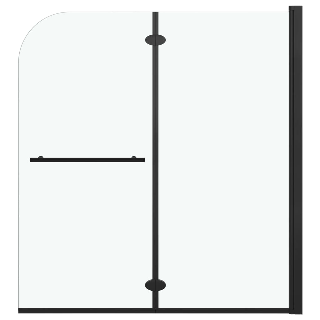 vidaXL mampara de ducha plegable 2 paneles esg negro 120x140 cm