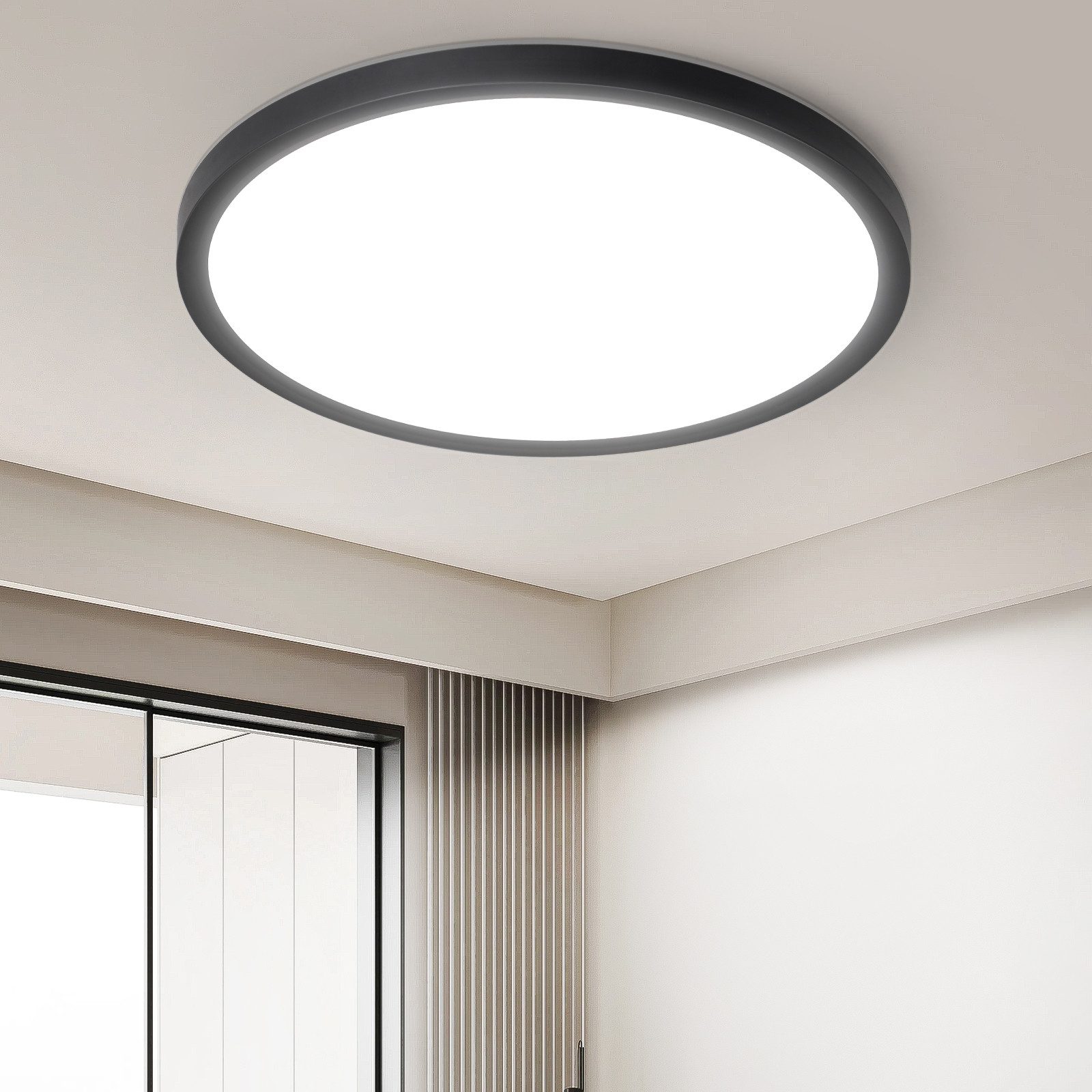 Nettlife plafon de techo LED negro 18x18 6500k