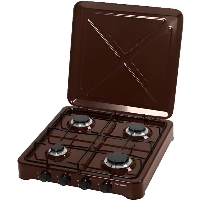 Placa de cocina ravanson k-04br - 4 quemadores a gas - color marrón