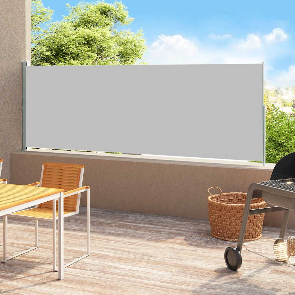 Toldo lateral retráctil para patio gris 220x500 cm ety5767827