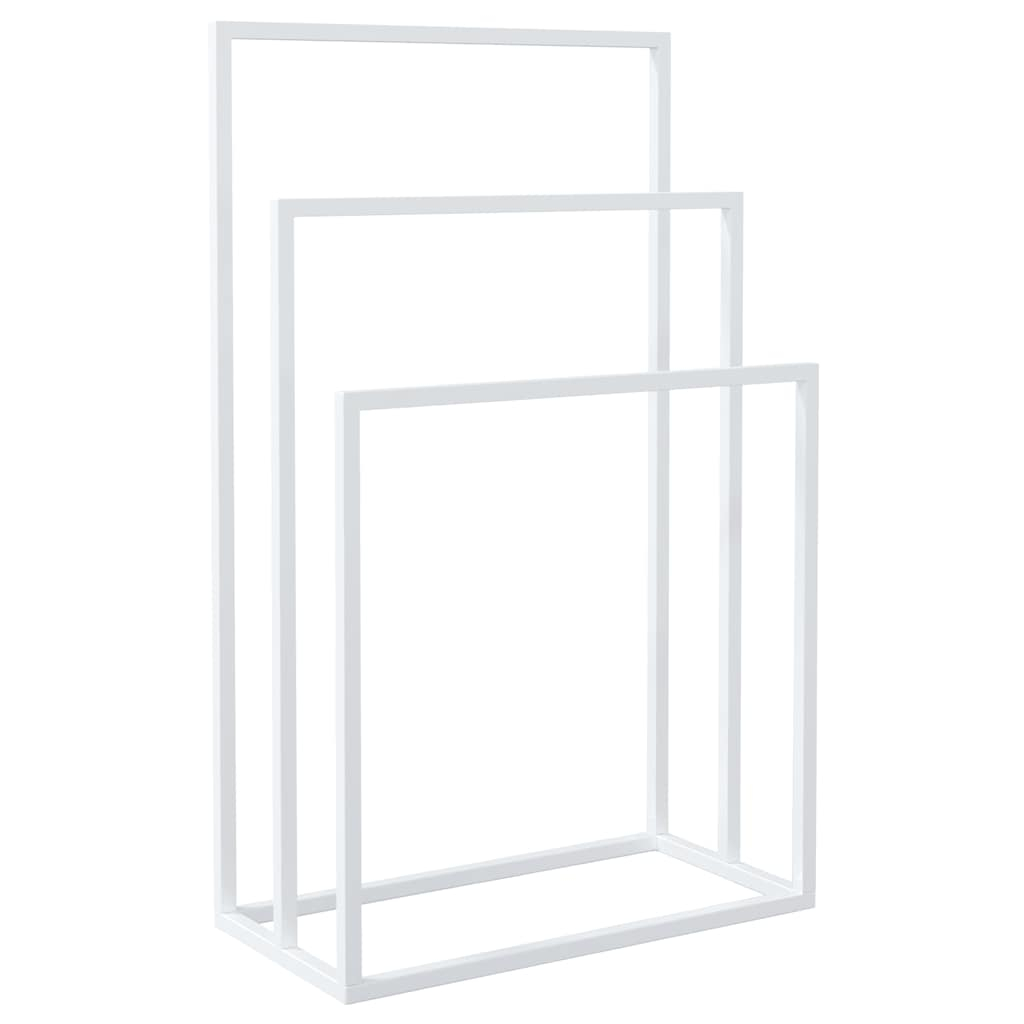 vidaXL toallero de pie de hierro blanco 48x24x79 cm
