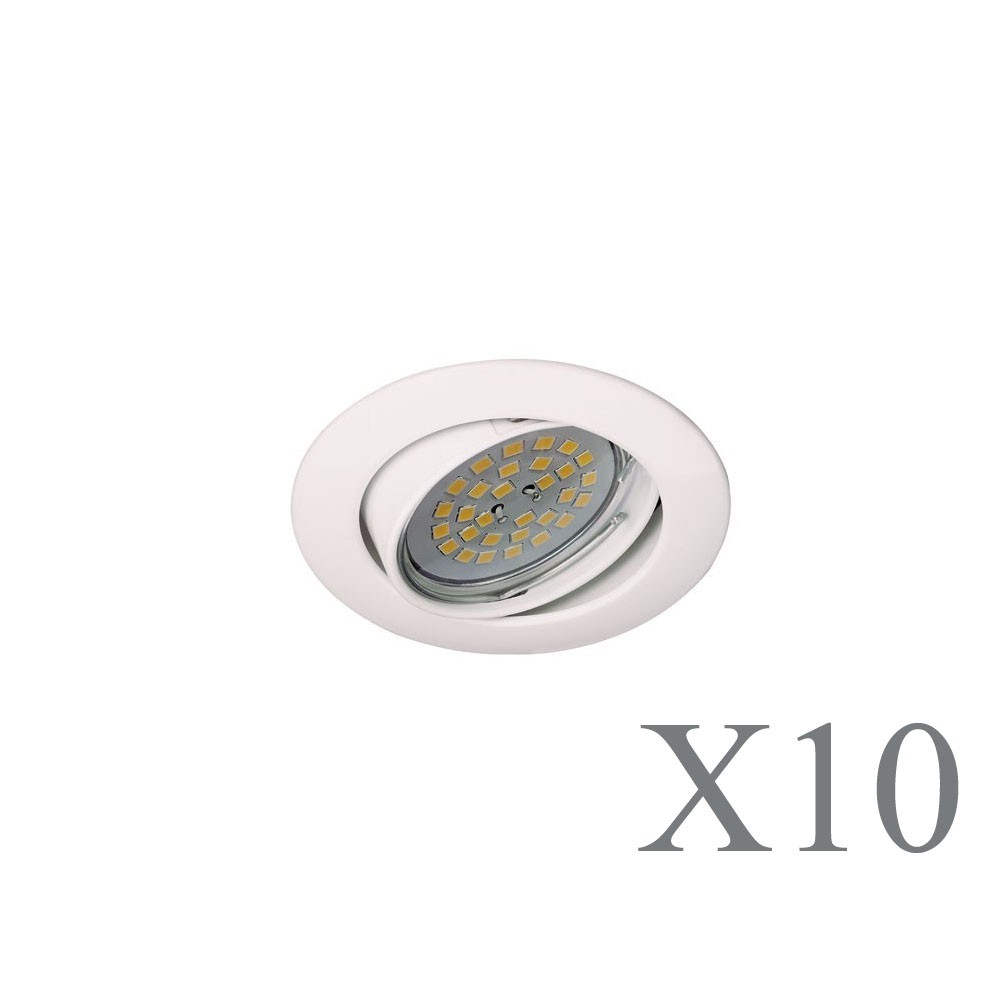 Pack 10 foco empotrable basculante basic redondo blanco wonderlamp 1xgu10