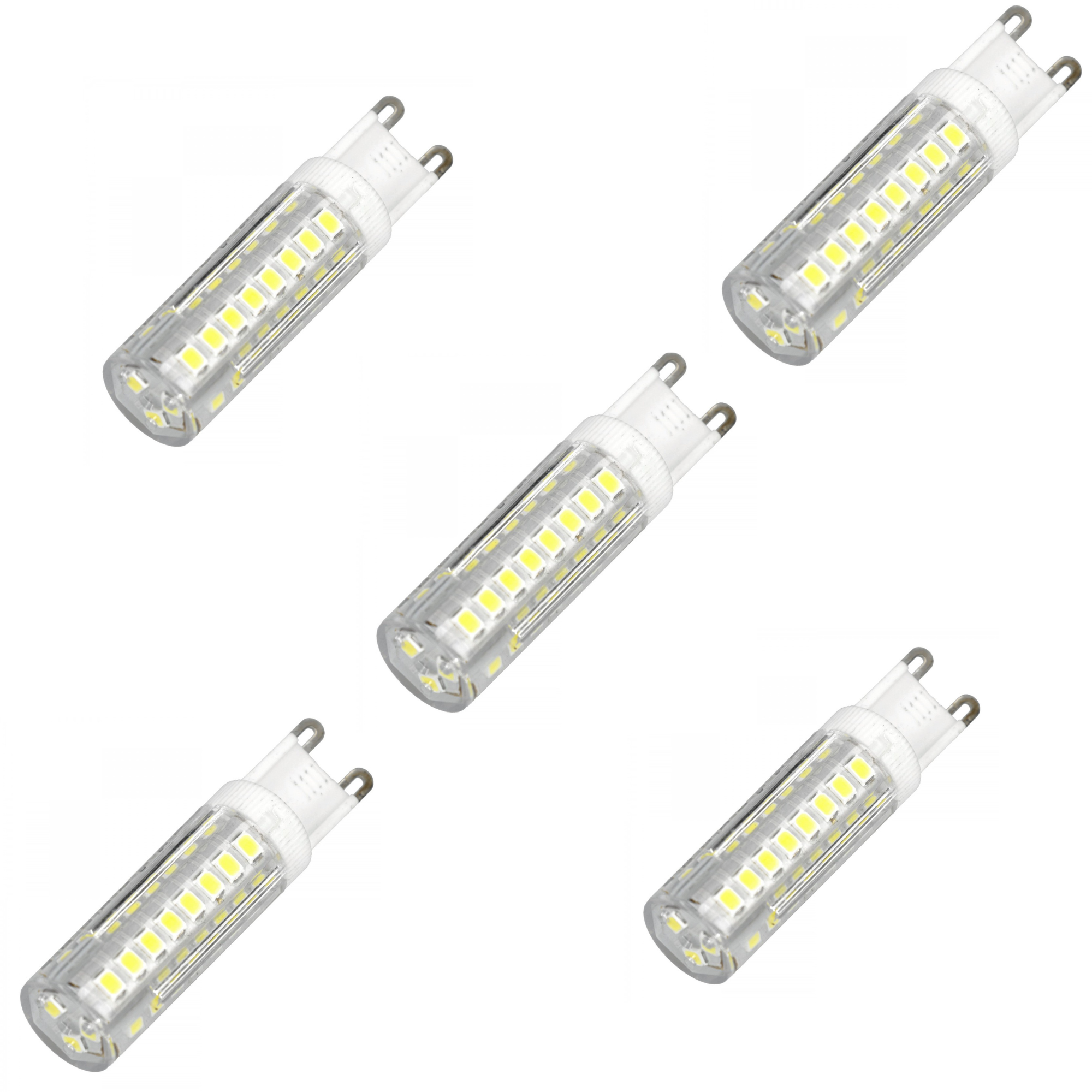 Blister 5x bombilla LED g9 6w blanco frío 6000k
