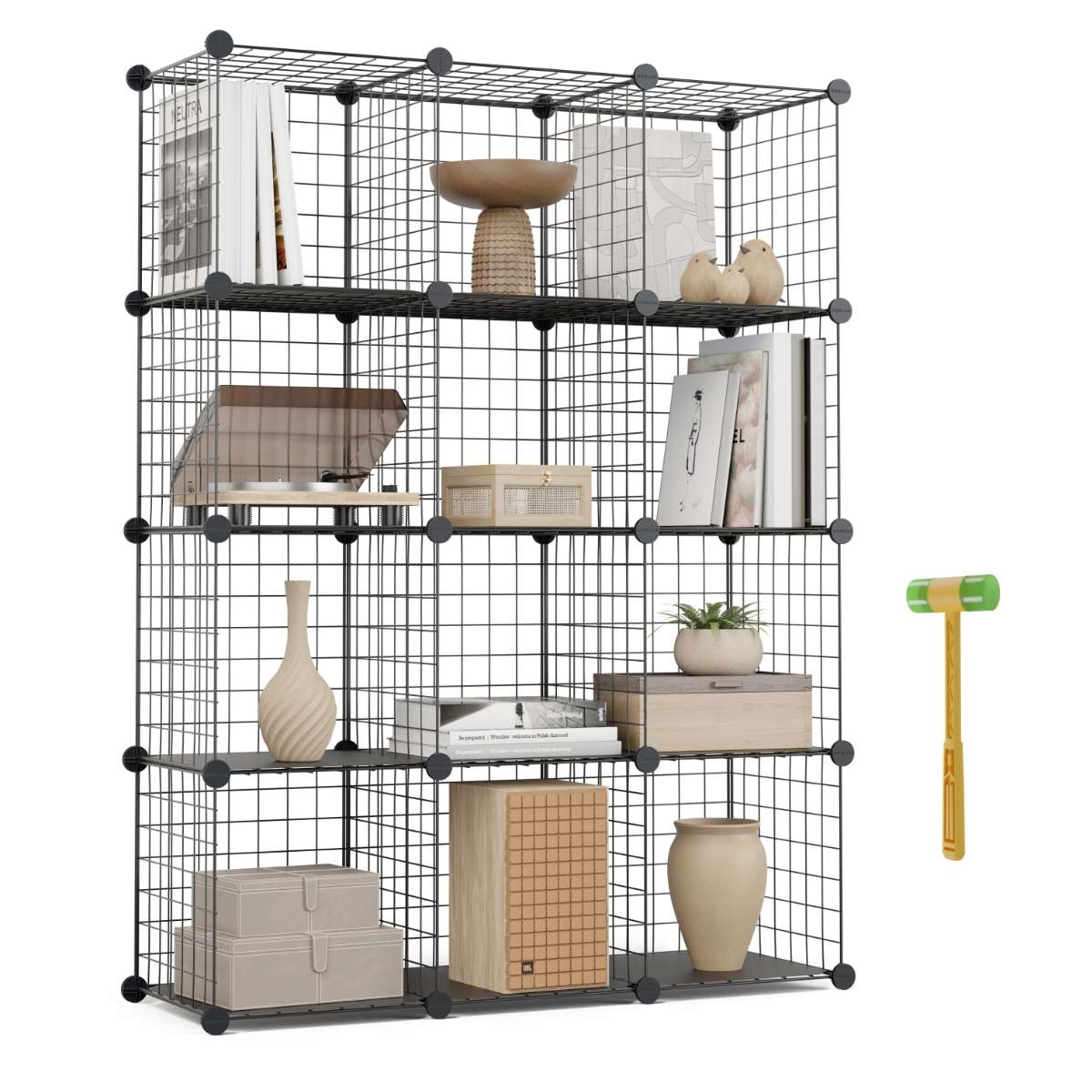 Newlux estantería modular titan c9 metálica 9 cubos (94,5x94,5x31,5cm)