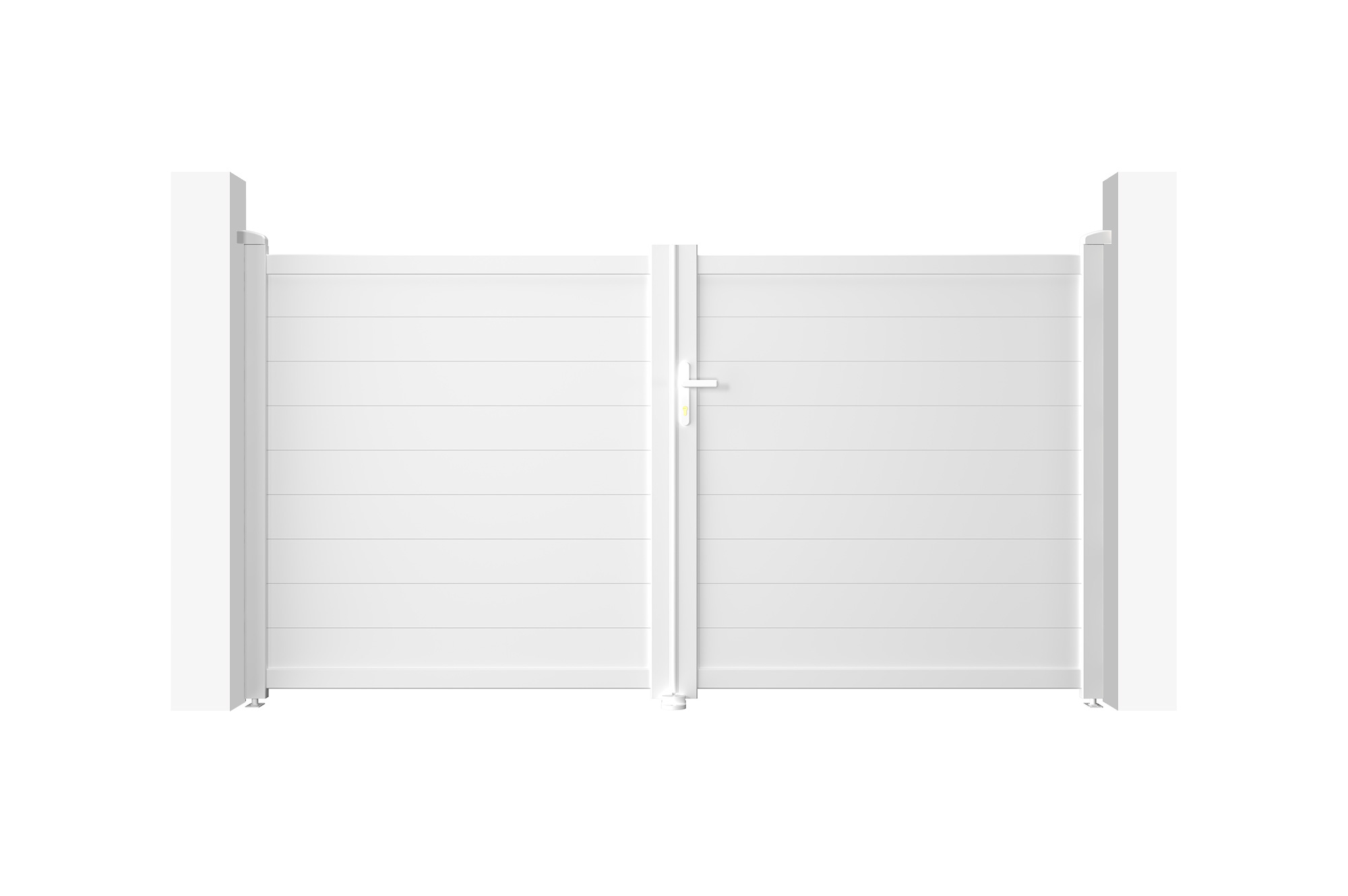 Puerta batiente automática blanca eiger 3m h.160cm + motor hicker b200