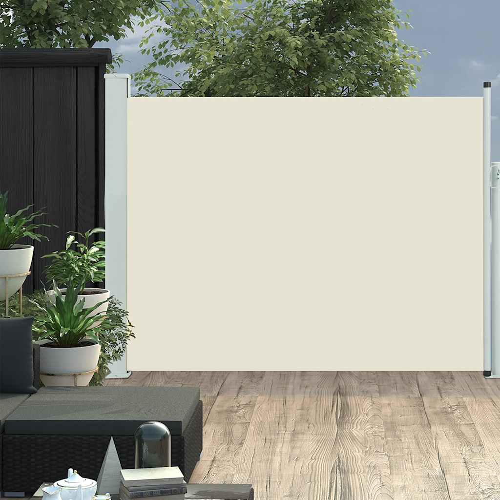 Toldo lateral retráctil de jardín color crema 140x500 cm ety5595615