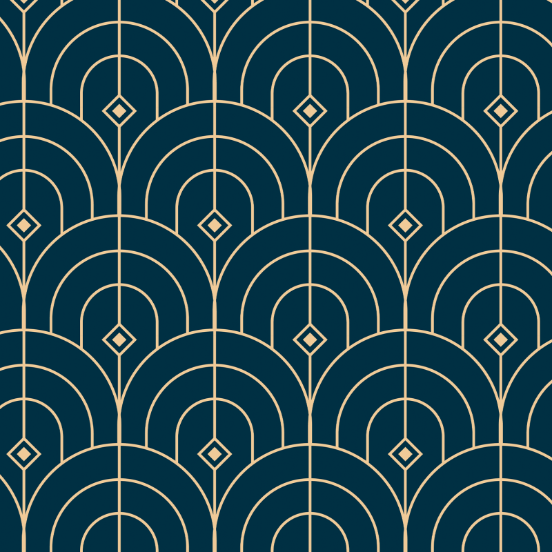 Papel pintado geométrico luxury azul y dorado 60cm por 250cm