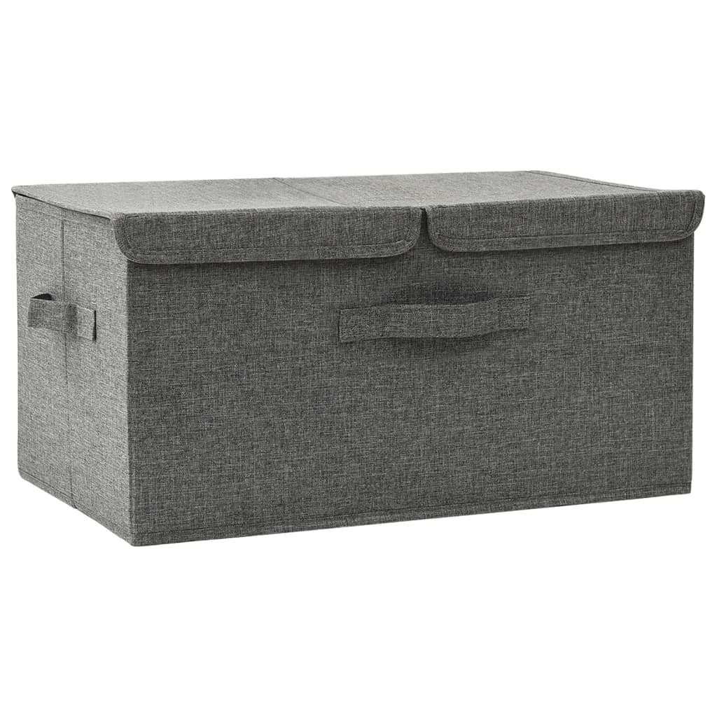 vidaXL caja de almacenaje tela gris antracita 50x30x25 cm