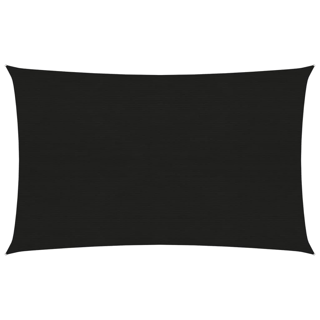 Vela de sombra 160 g/m² negra 2,5 x 4,5