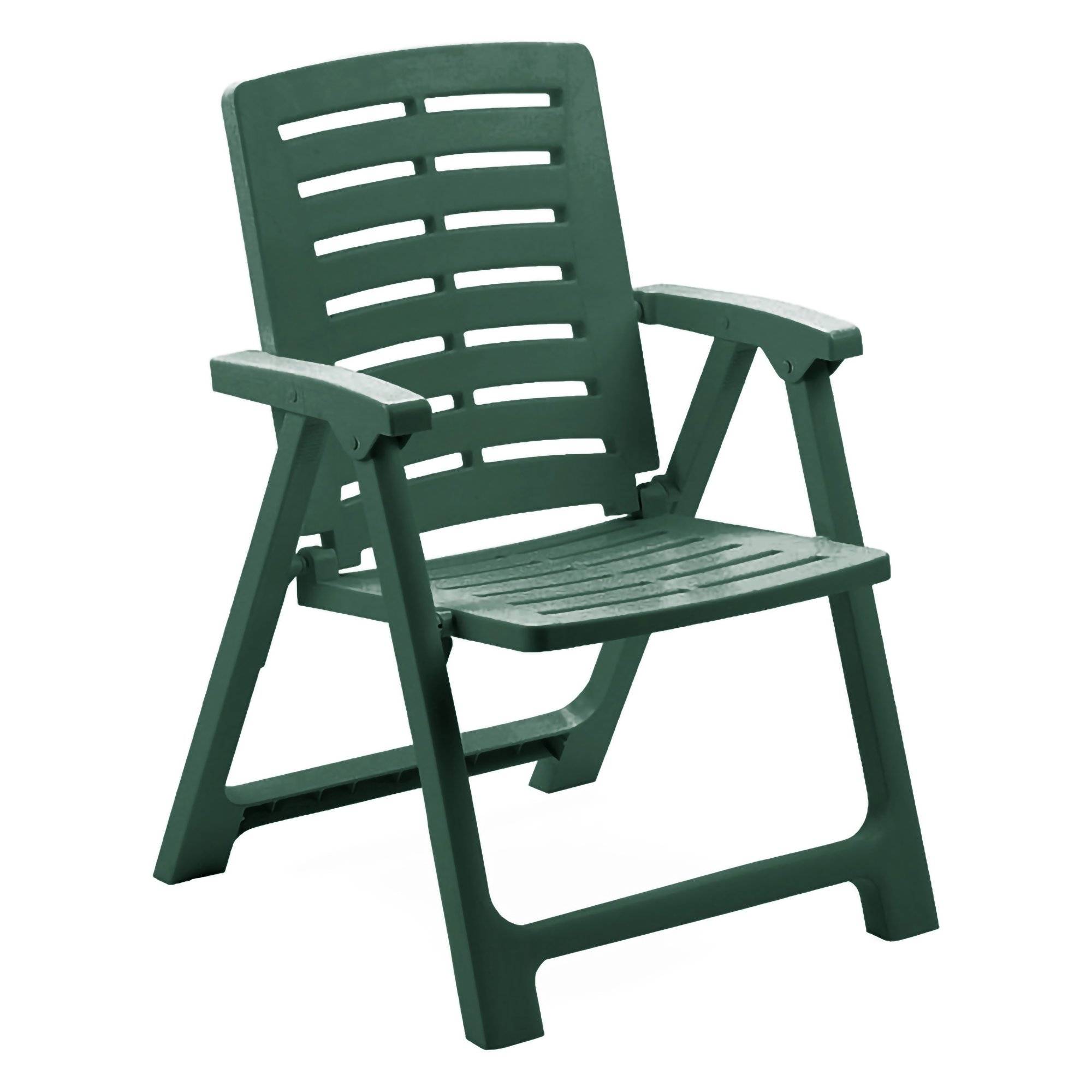 Silla exterior wadley, respaldo reclinable, plástico verde