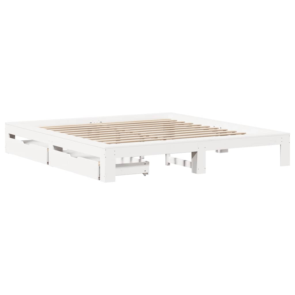 vidaXL cama sin colchón madera maciza de pino blanca 180x200 cm
