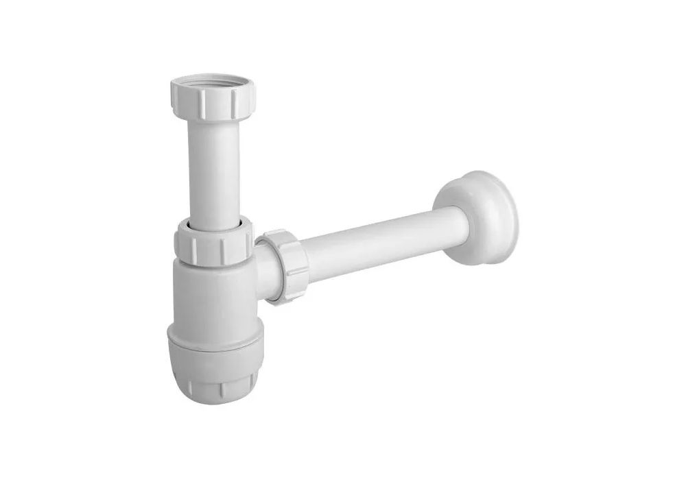 Rea sifón de lavabo hc2 white, polipropileno, 26,8x6,3x21,5 cm