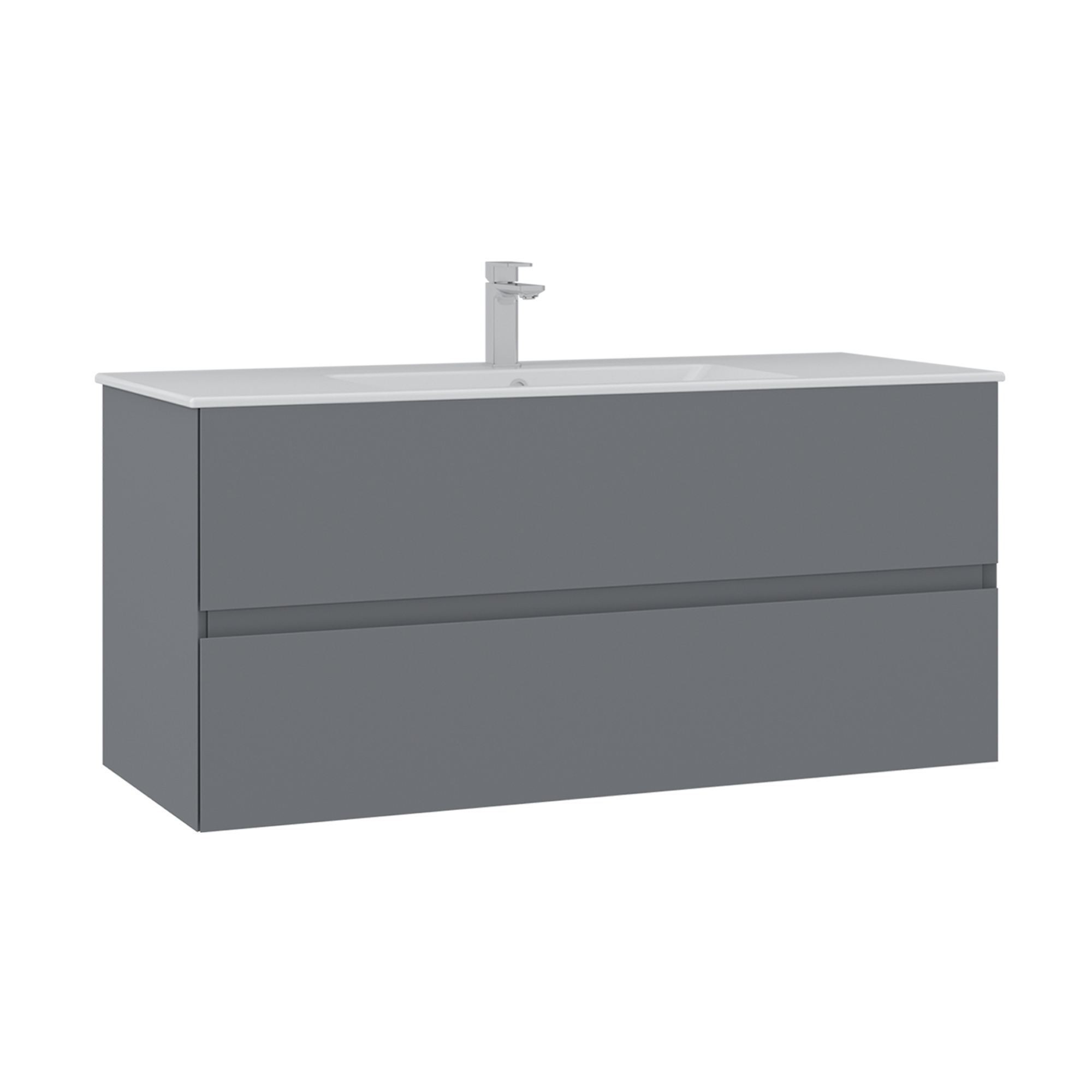 Mueble para lavabo <<nest 121 v2>> - 121 x 51 x 55 cm - gris mate