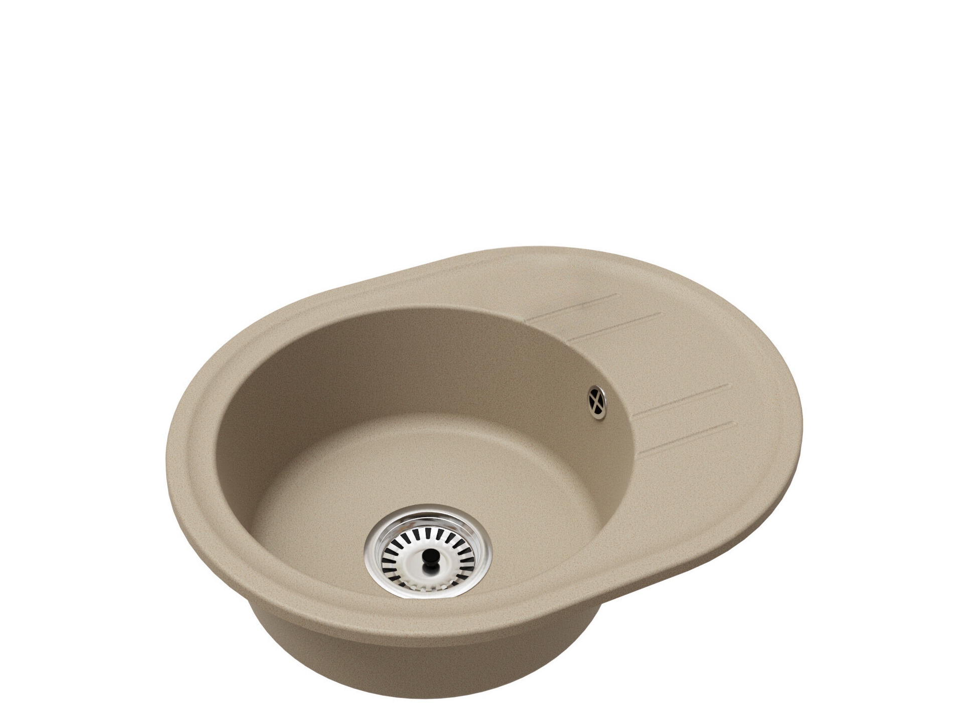 Fregadero cocina beige 37,5x37,5cm, fregadero granito 1 seno + sifón