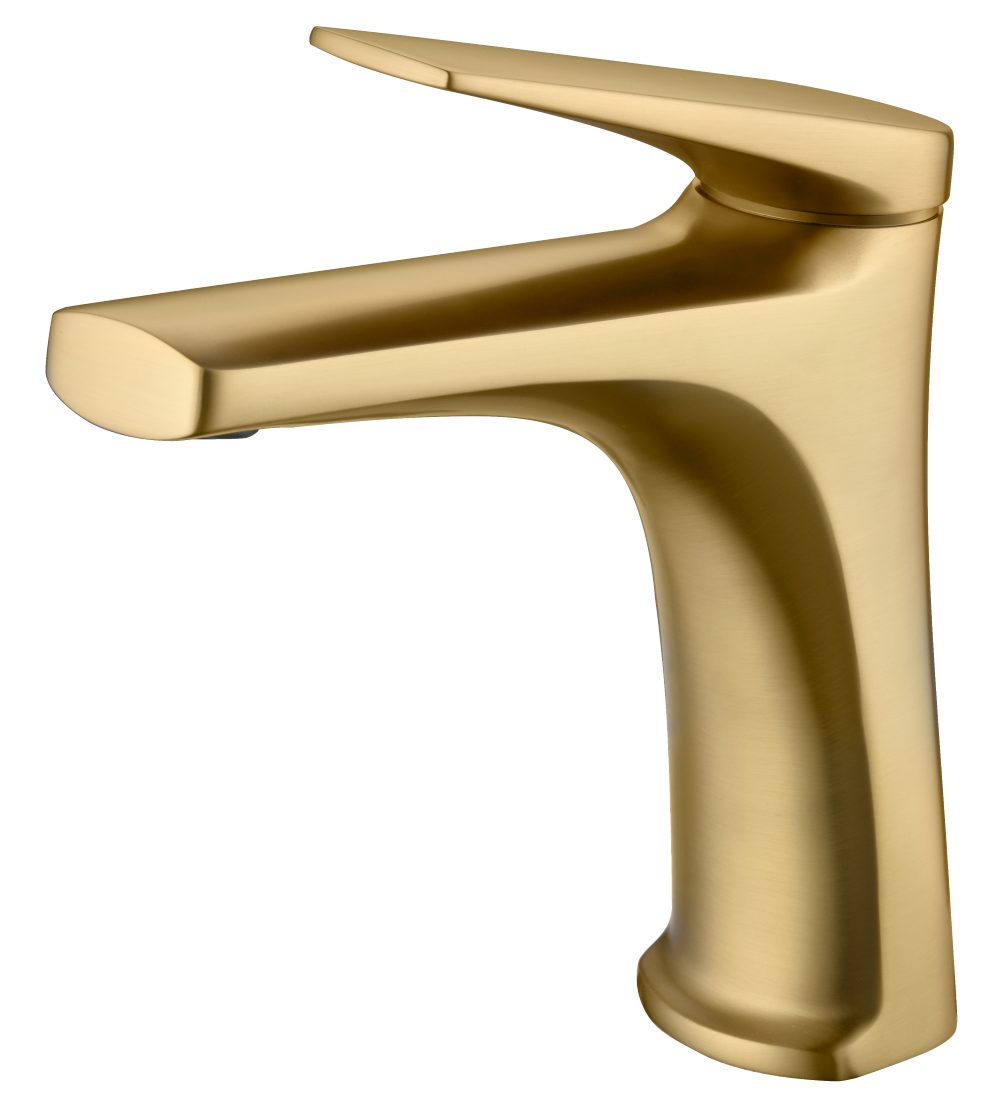Monomando lavabo oro cepillado serie delos