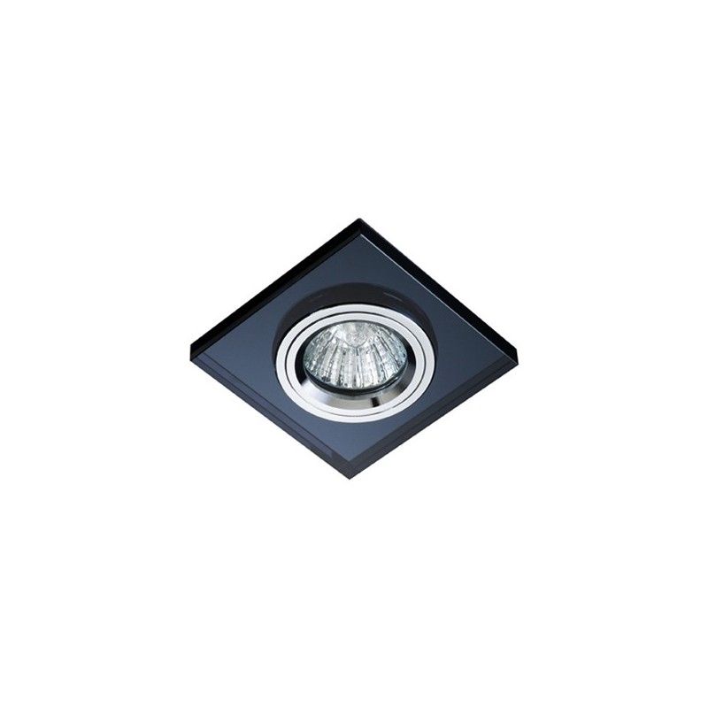 Aro empotrable encuadrado "luxor" gu10 fabricado en cristal óptico flotado