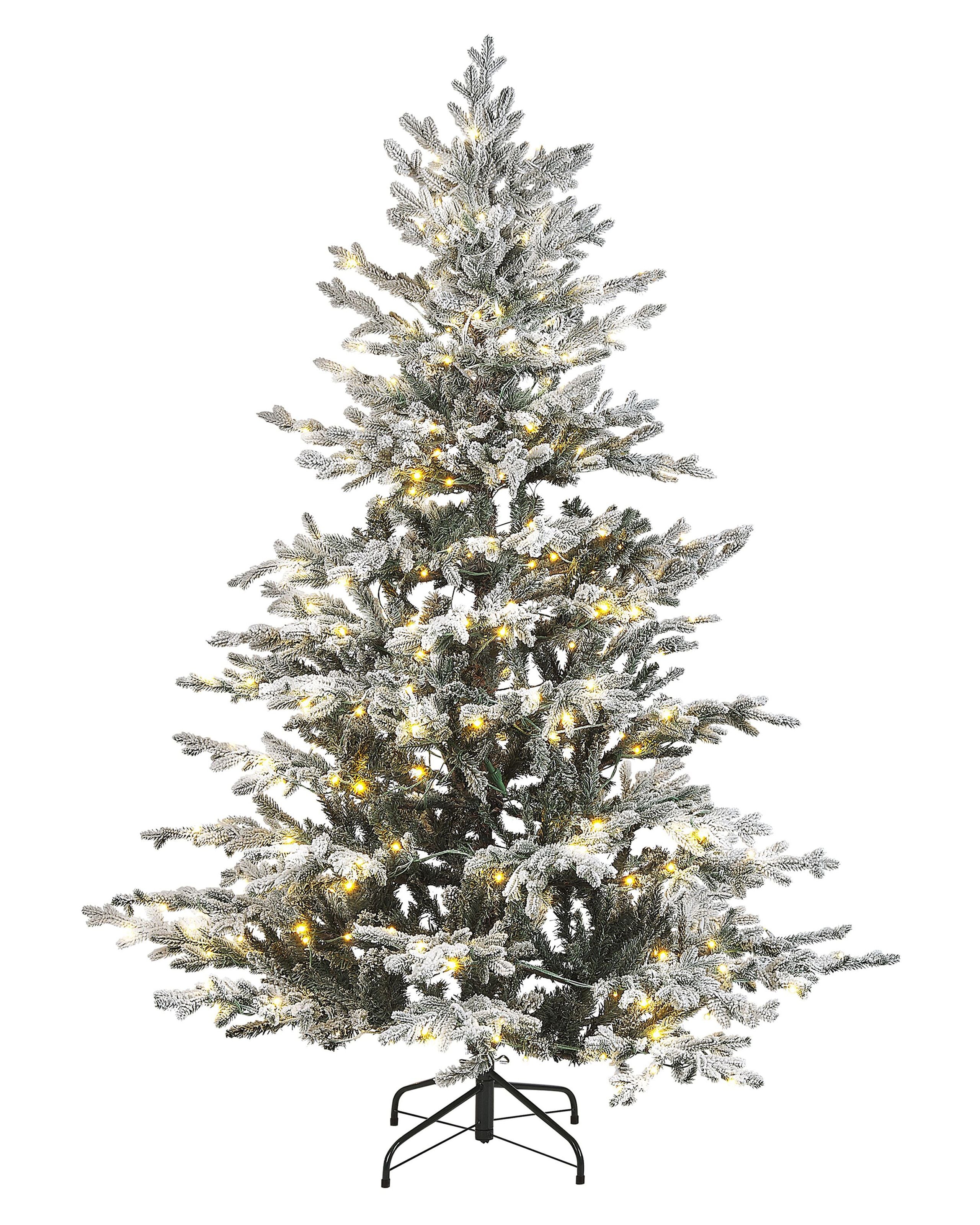 Árbol de navidad nevado LED brisco 180 cm blanco