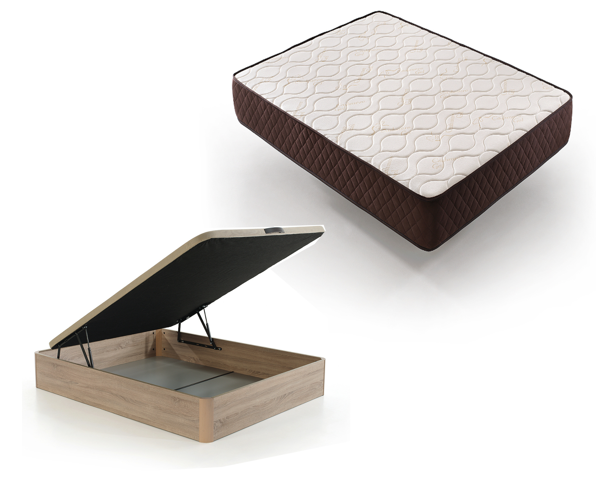 Pack canapé y colchón 150x190 beis descansin