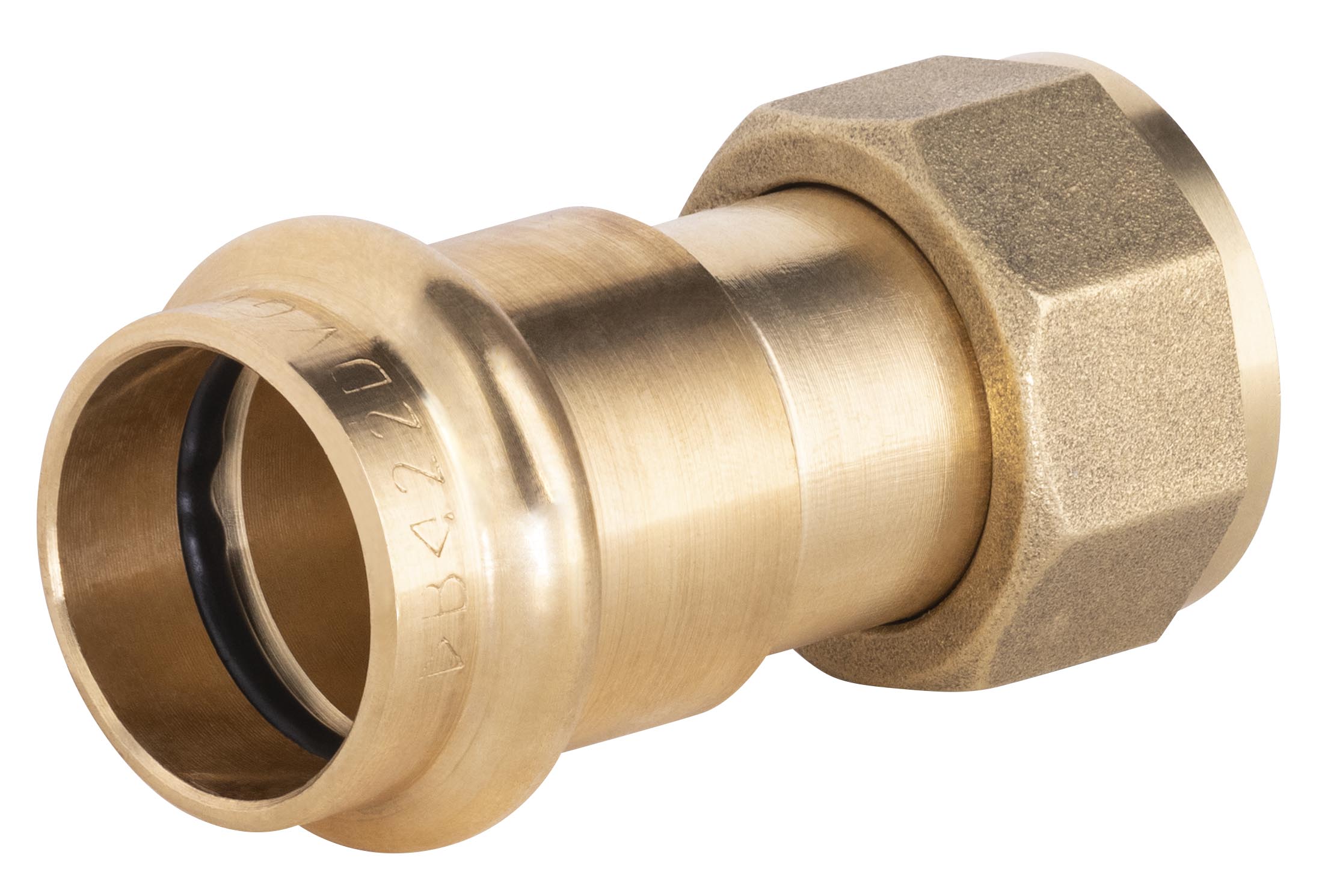 Conector de cobre prensado ø22 - hembra tuerca libre 3/4