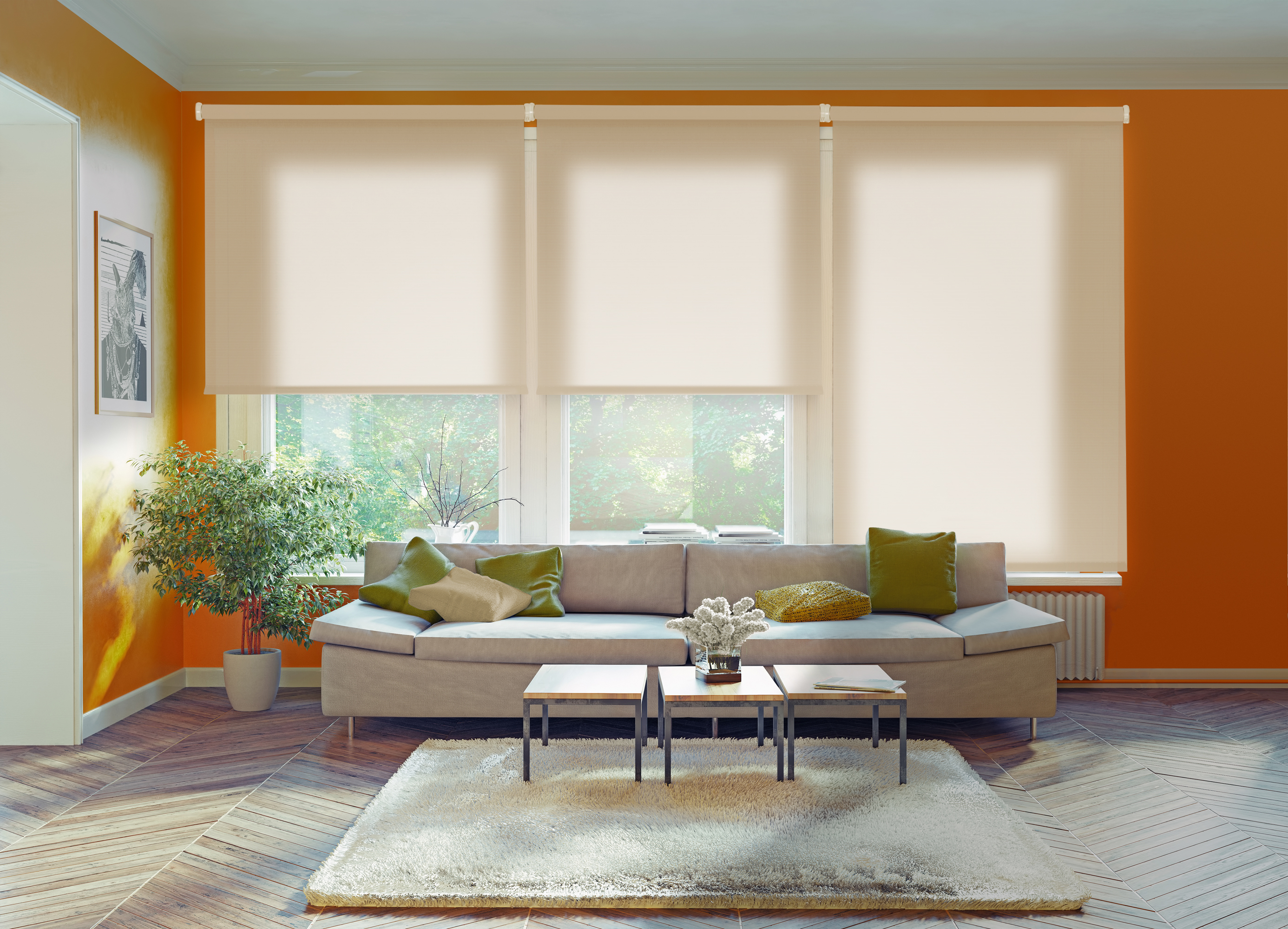 Estor enrollable traslúcido ecofuture marfil 150 x 250cm