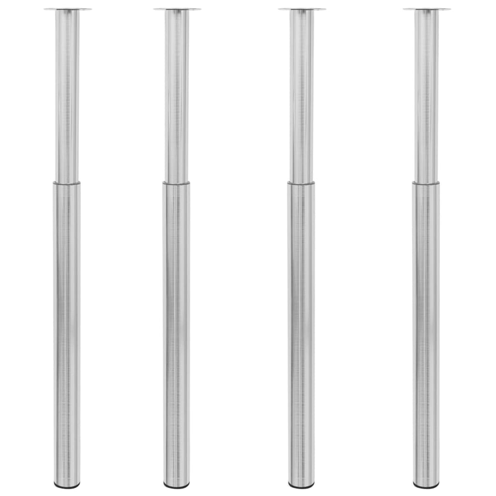 vidaXL patas de mesa telescópicas 4 uds acero inoxidable 710-1100 mm