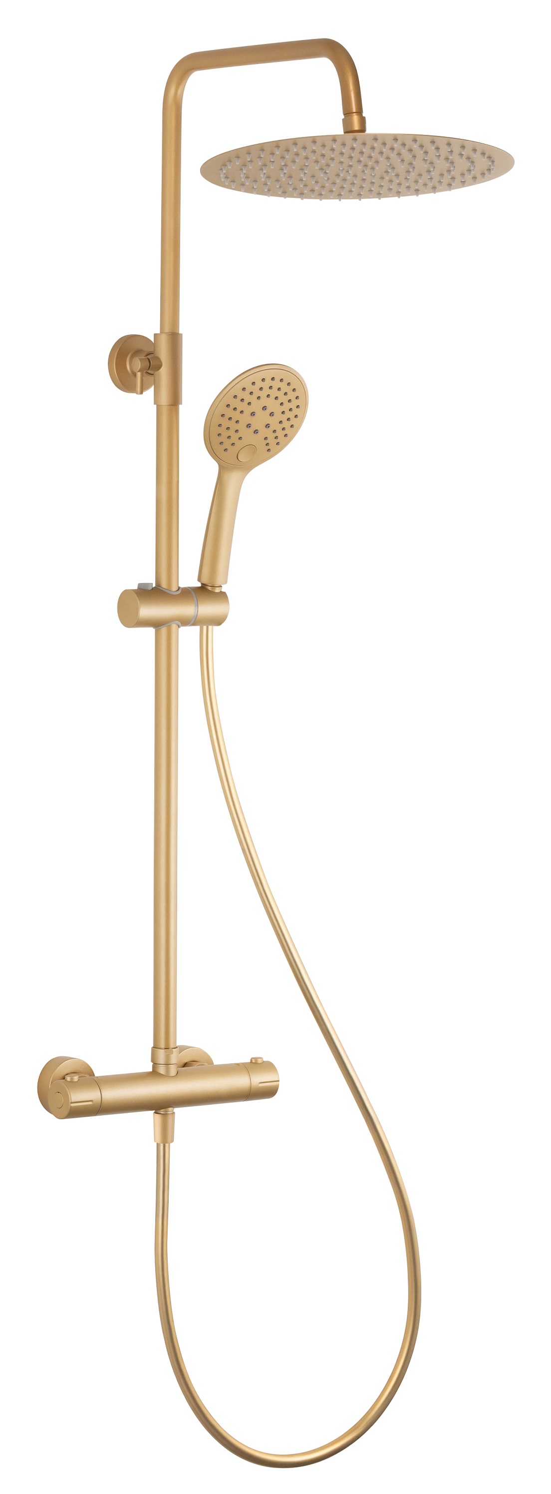 Columna de ducha con mezclador termostático acabado gold paloma