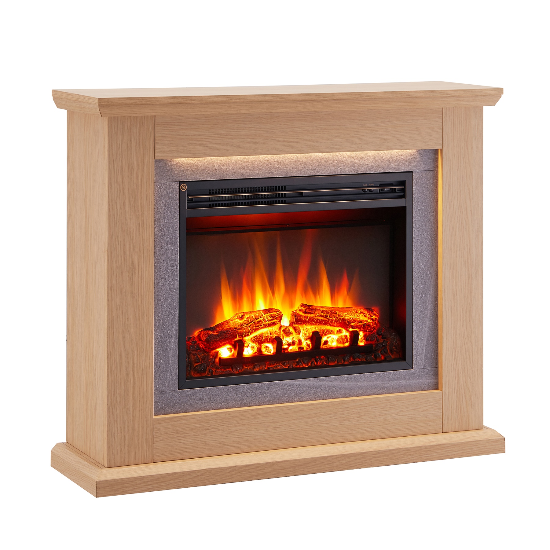 Chimenea eléctrica BALDERIA Charon - de pie, 2000 w - roble claro