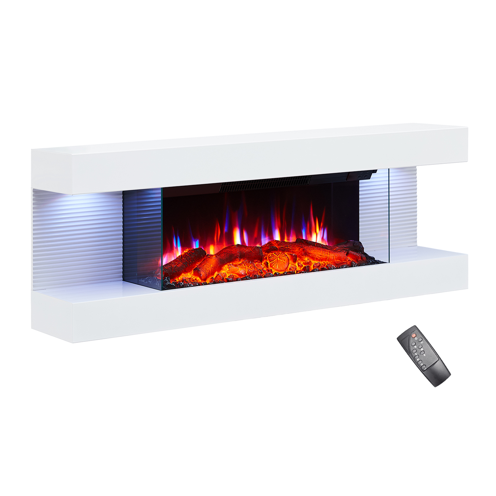 Chimenea eléctrica BALDERIA Lumina - de pared, calefacción - blanco