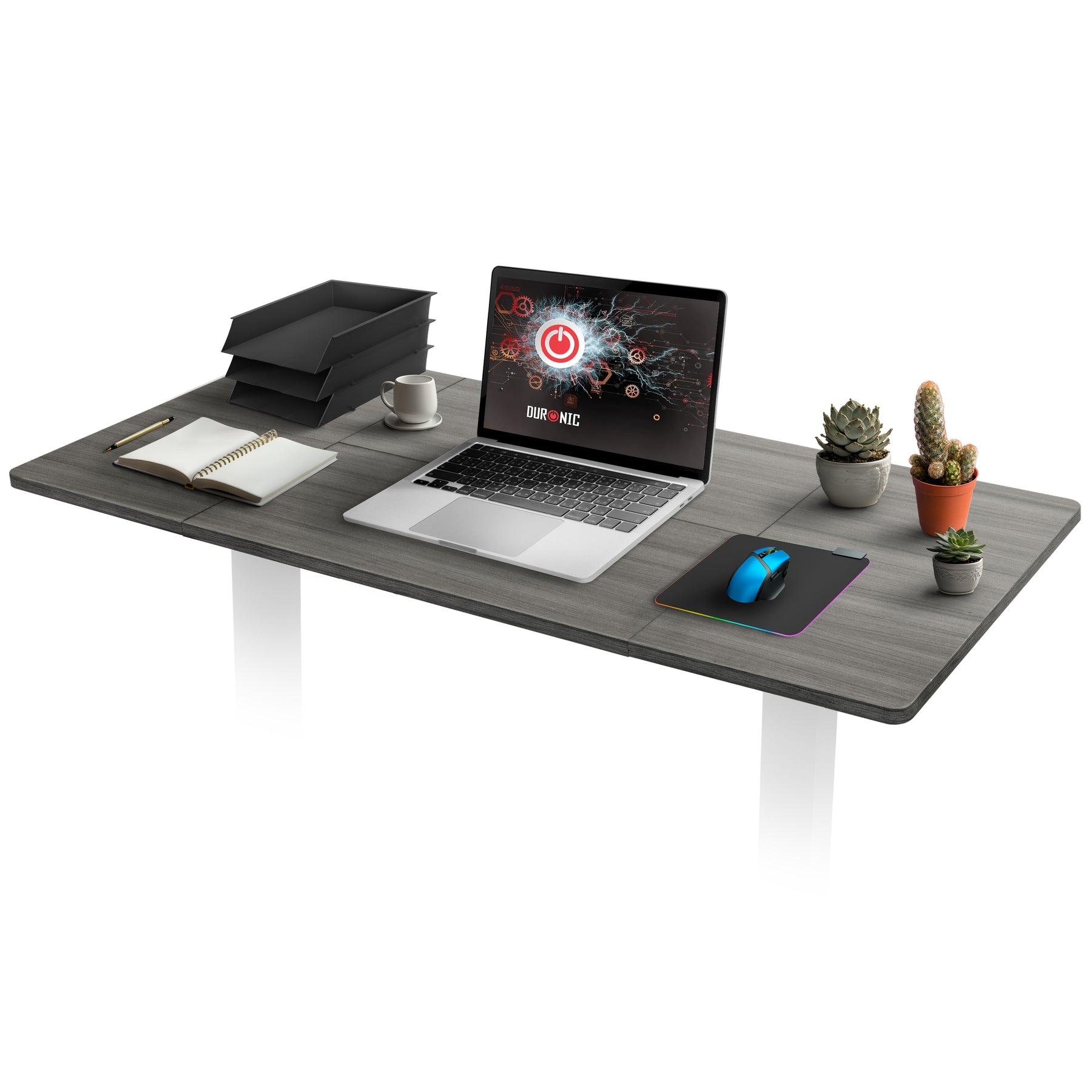 Duronic tt160 gy tablero de escritorio sin patas | 160x60x1,9 cm | gris
