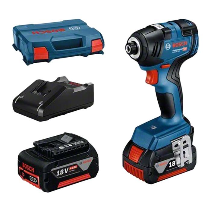Atornilladora de impacto gdr 18 v-200 c click/go - Bosch - con 2 baterías d