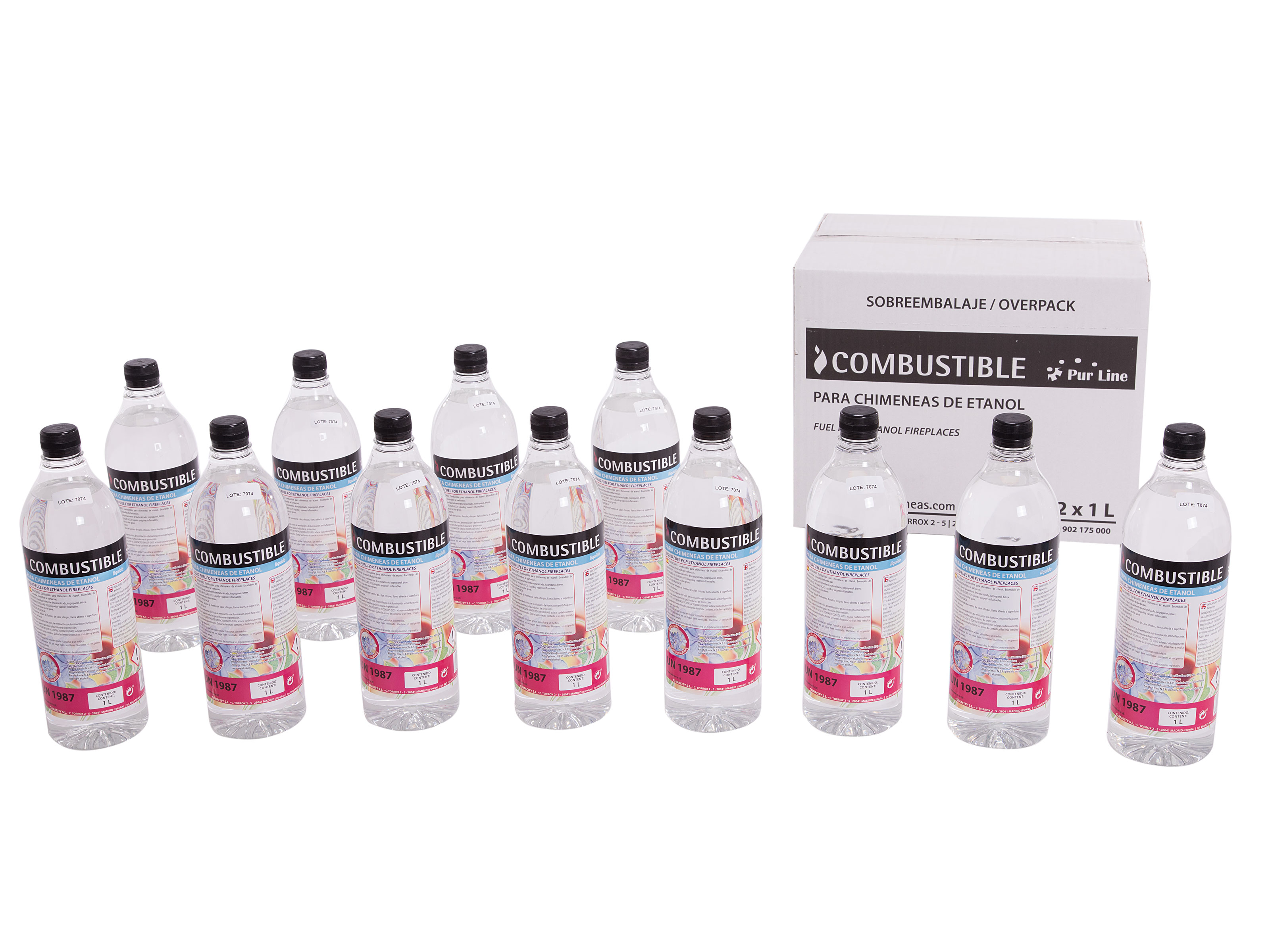 Combustible etanol de origen natural aroma floral (12 botellas x 1 L)