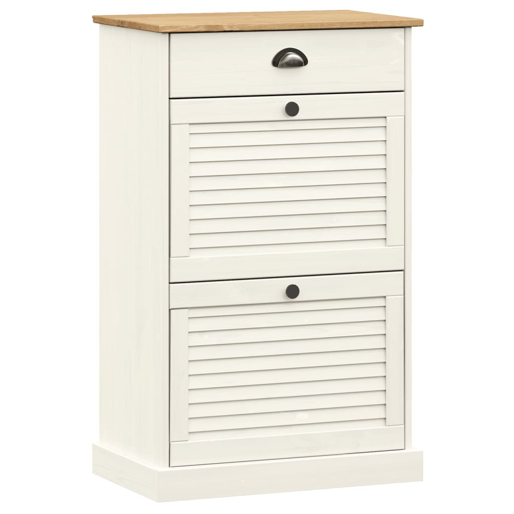 vidaXL zapatero vigo madera maciza de pino blanco 60x35x96 cm