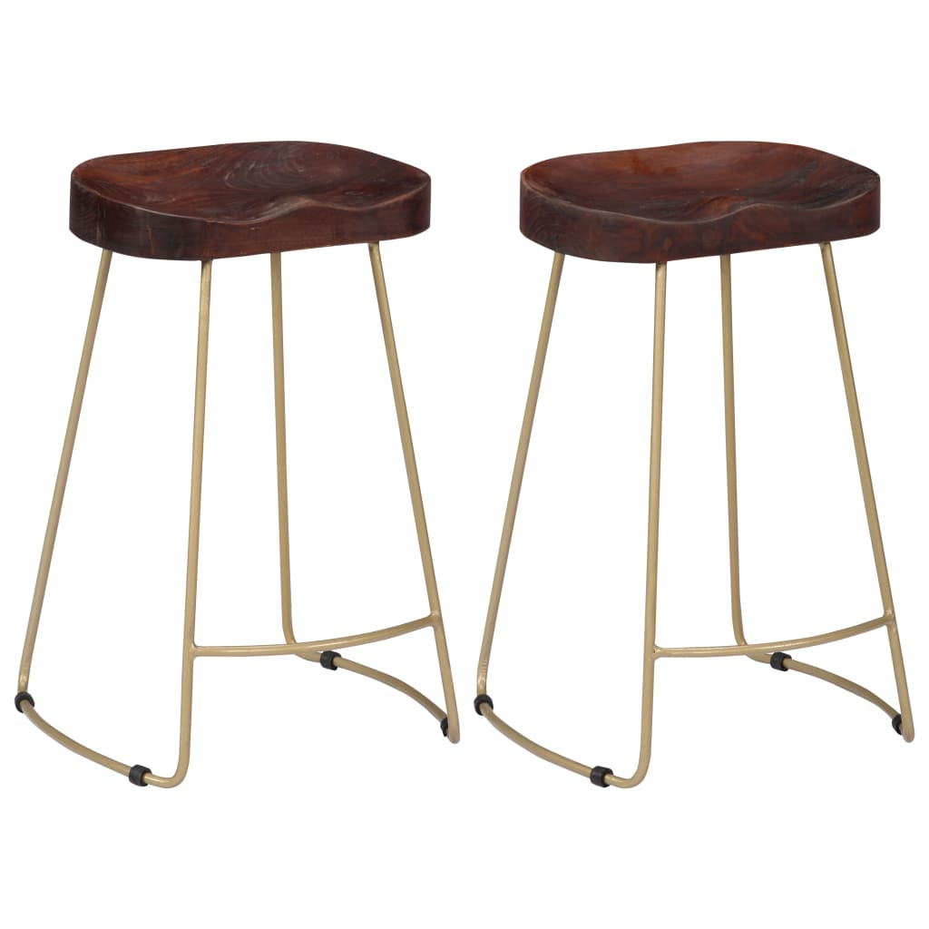 vidaXL taburetes de cocina gavin 2 unidades madera maciza de mango