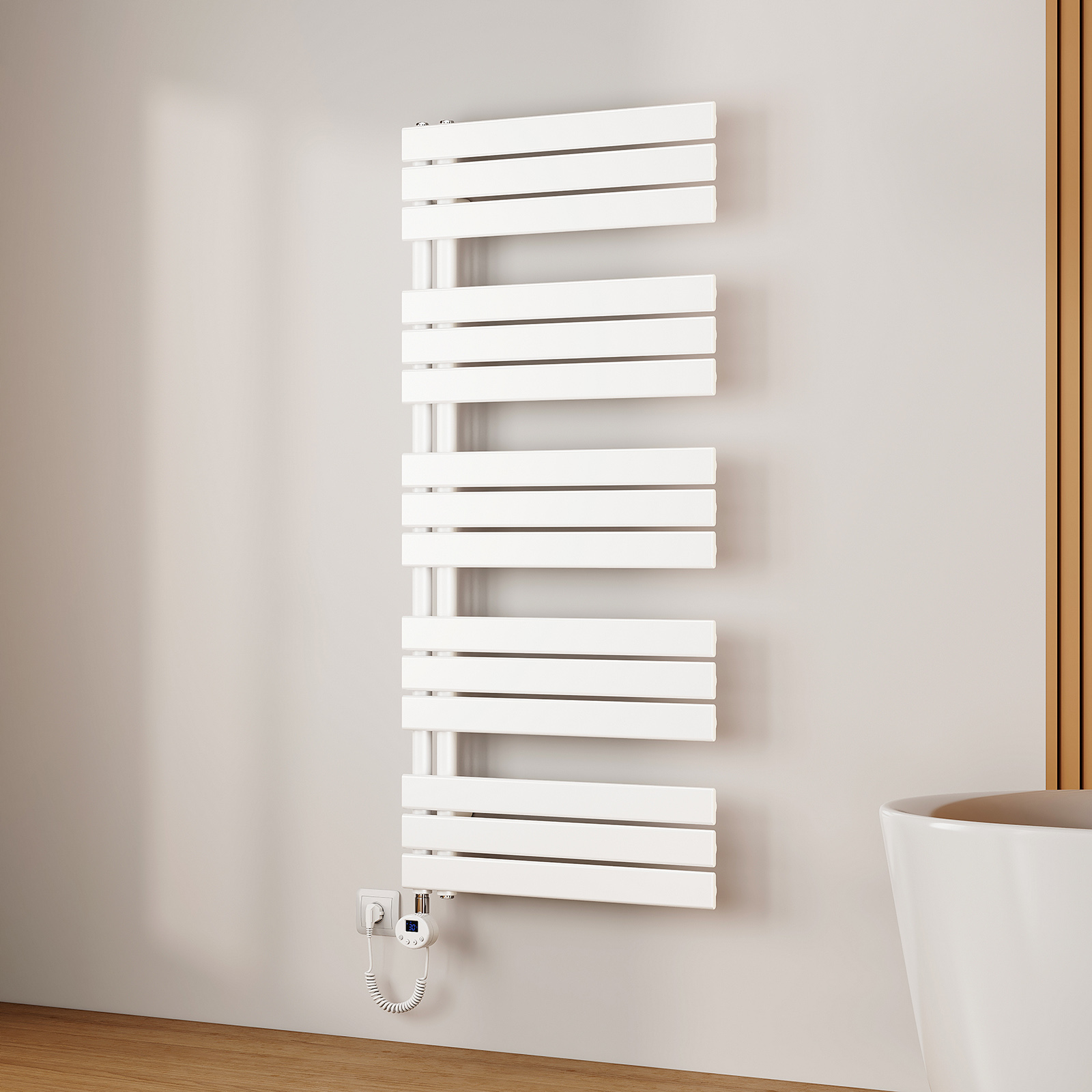 Emke toallero eléctrico 1320x600 mm blanco 800w Wi-Fi detección ventana