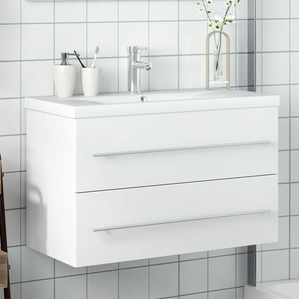 Mueble de baño con lavabo integrado blanco es8877