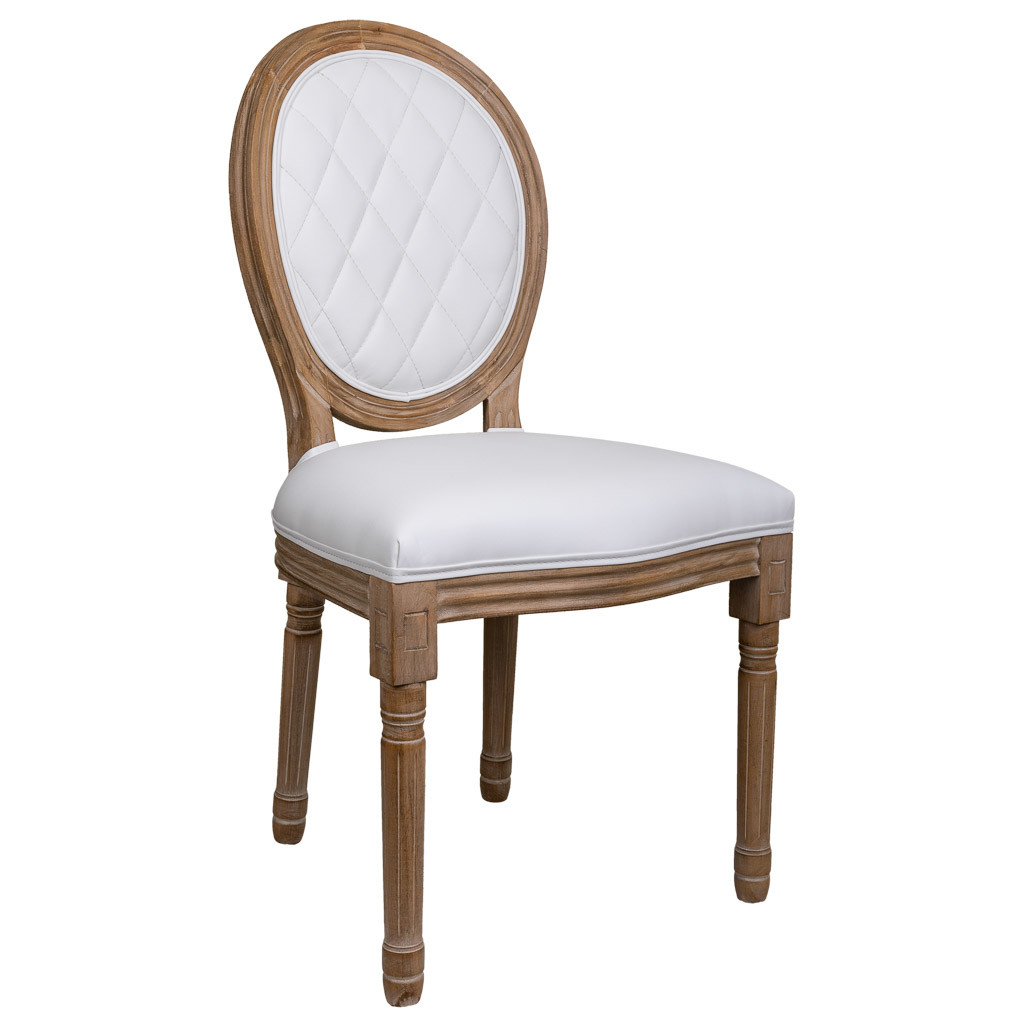 Silla de madera tapizada blanca 48x46x48/96