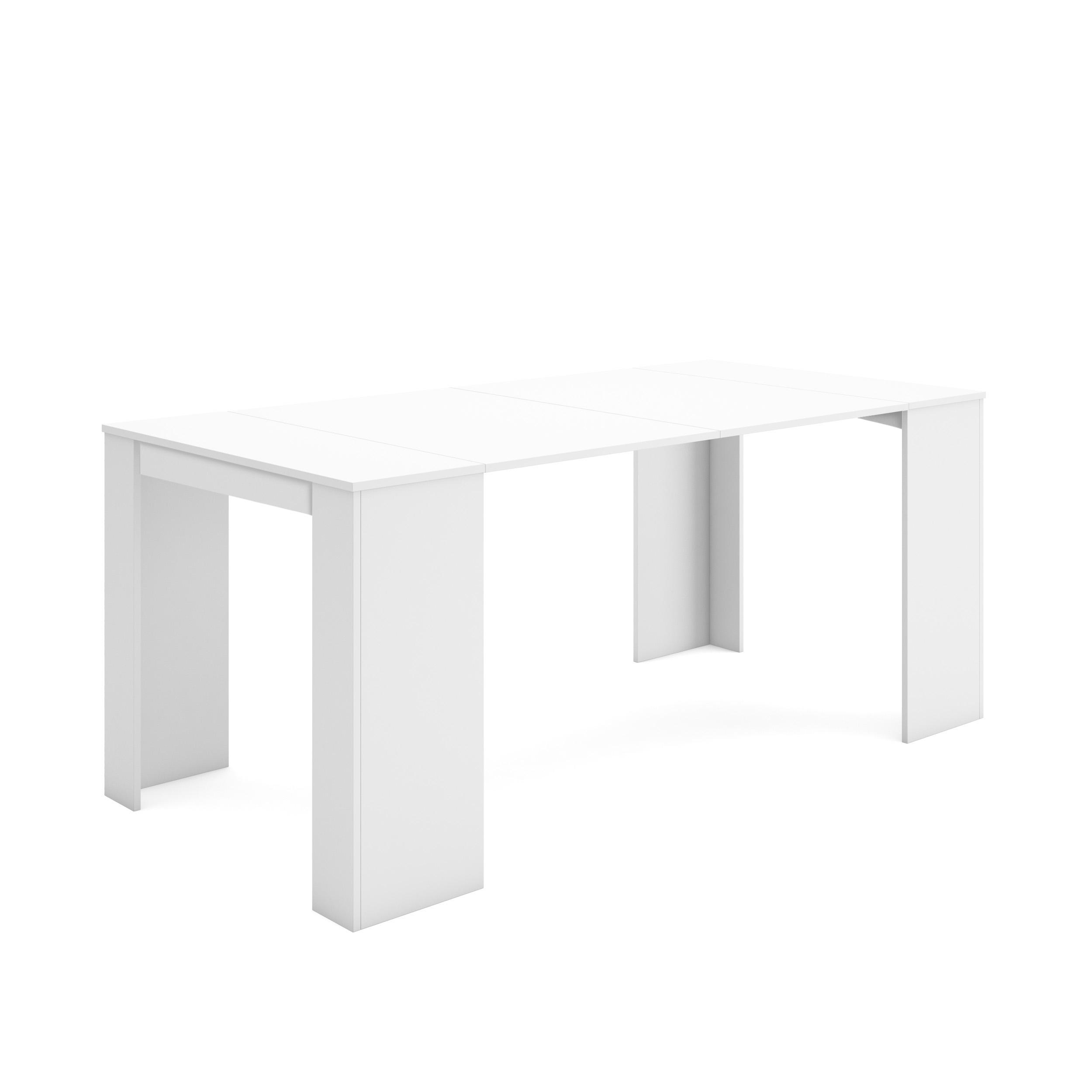 Mesa consola extensible, 180x90x77cm, blanco