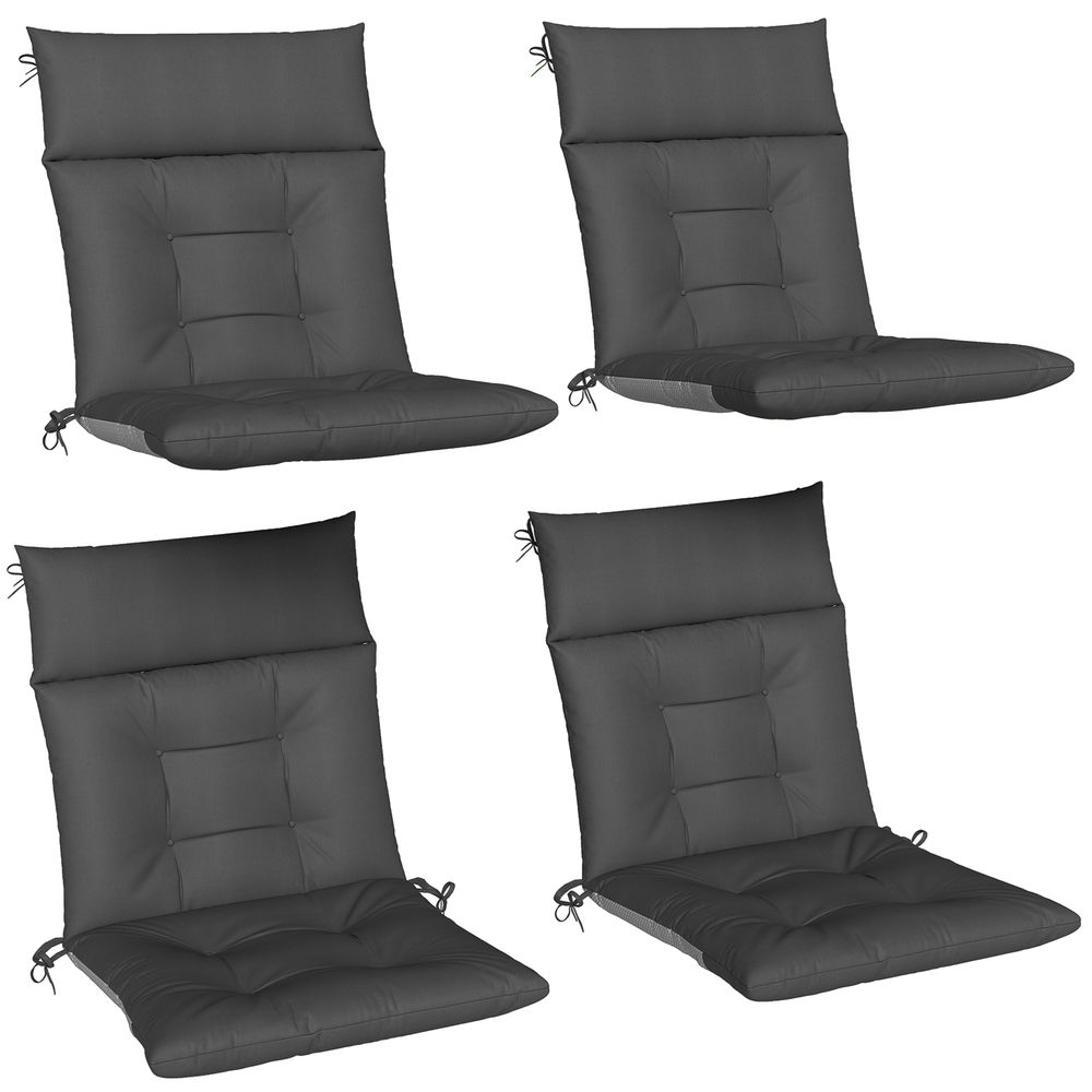 Cojines para silla 111.5x53x8 cm poliéster, algodón color gris Outsunny