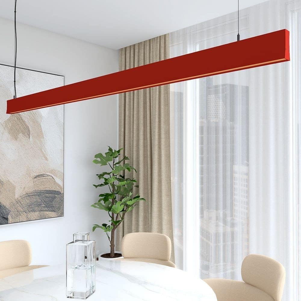Lámpara lineal techo colgante rojo 0,5 metros 2700k luz cálida