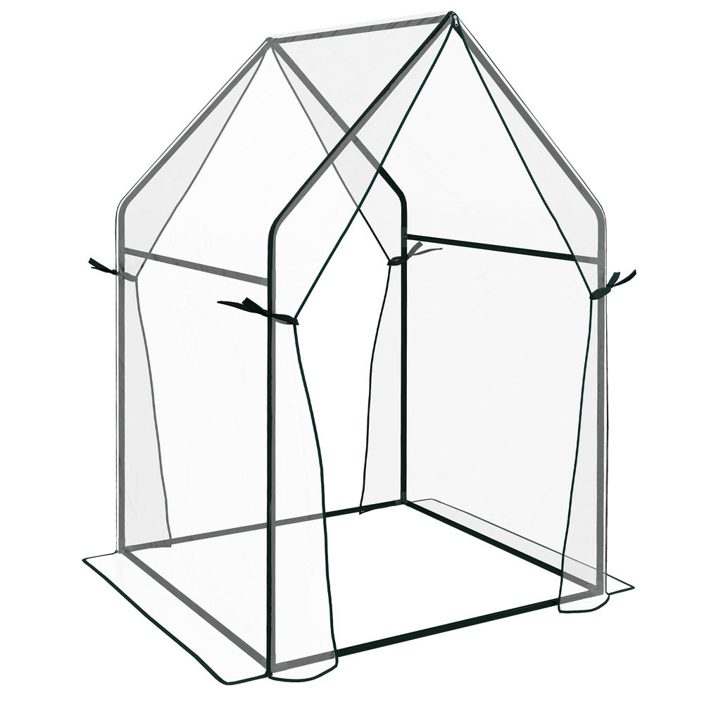 Invernadero de jardín 90x90x145 cm acero, PVC transparente Outsunny