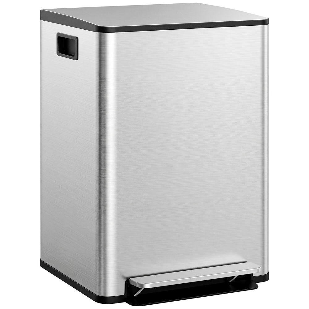 Papelera cocina 47.7x37.5x66.8 cm acero inoxidable color gris Homcom