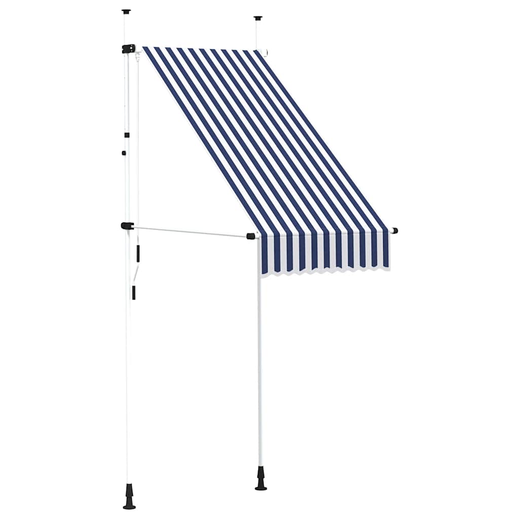 vidaXL toldo manual retráctil 100 cm azul y blanco a rayas