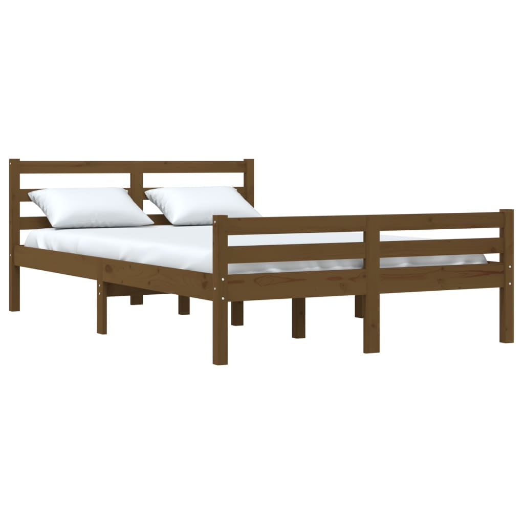 vidaXL estructura cama sin colchón madera maciza marrón miel 150x200cm