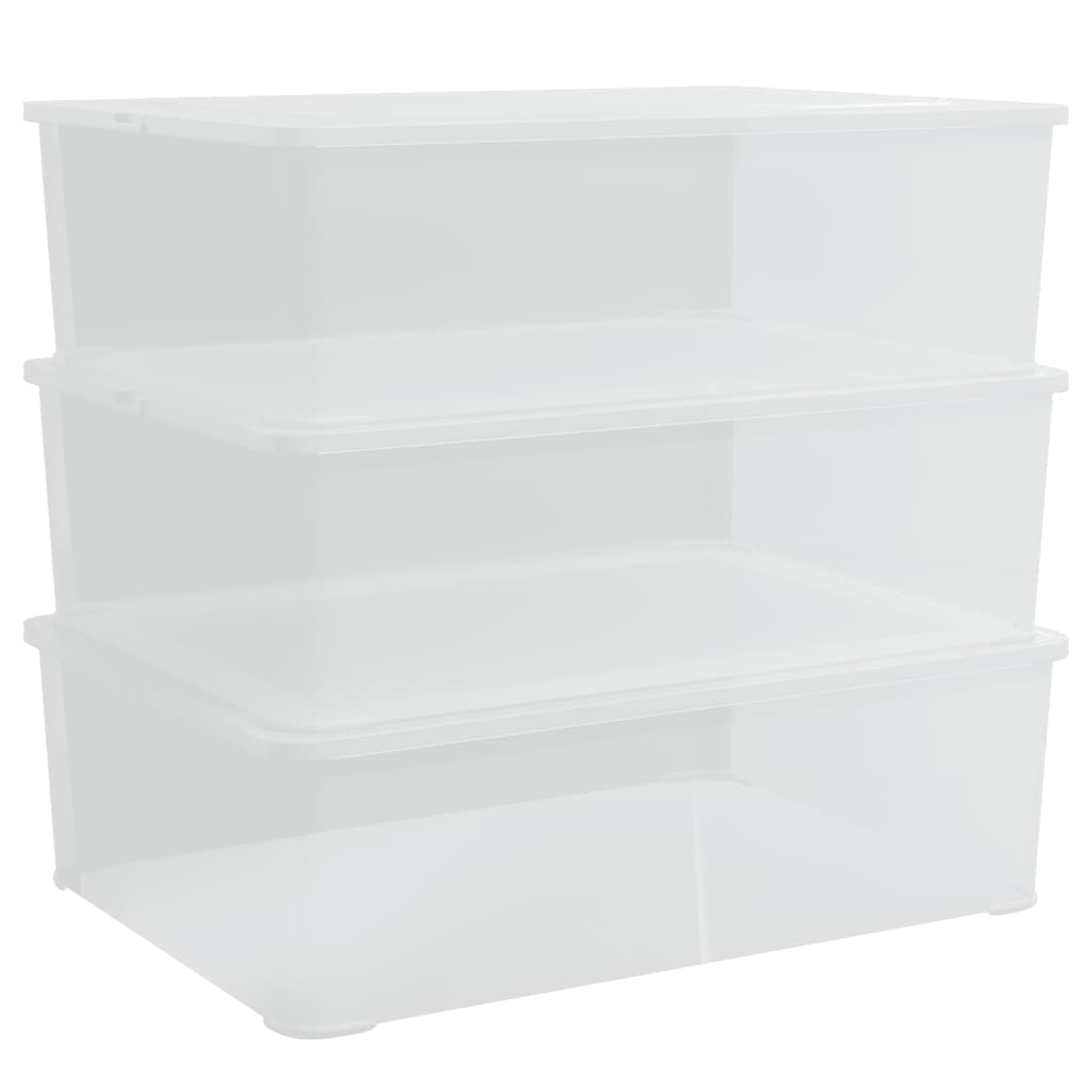 vidaXL cajas de almacenaje apilables 3 uds plástico 25 l