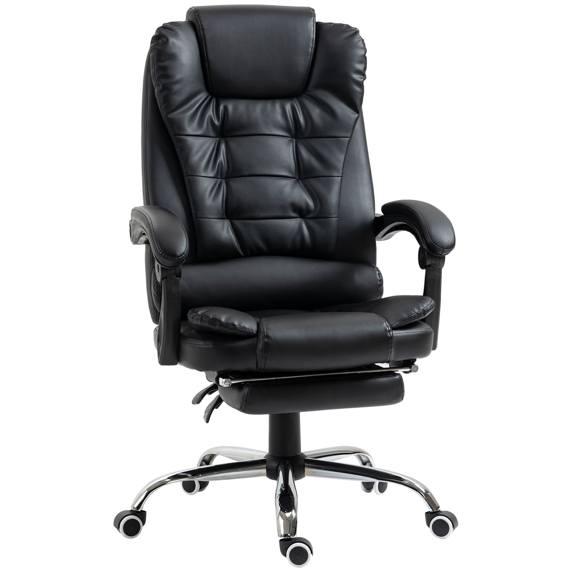Silla de oficina tapicería sintética de pu negra 64 5 x 69 x 117 cm
