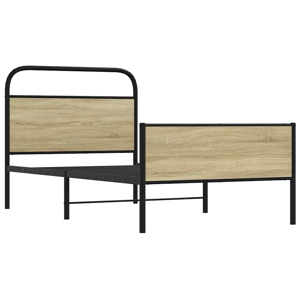 vidaXL estructura de cama sin colchón 90x190 cm madera roble sonoma