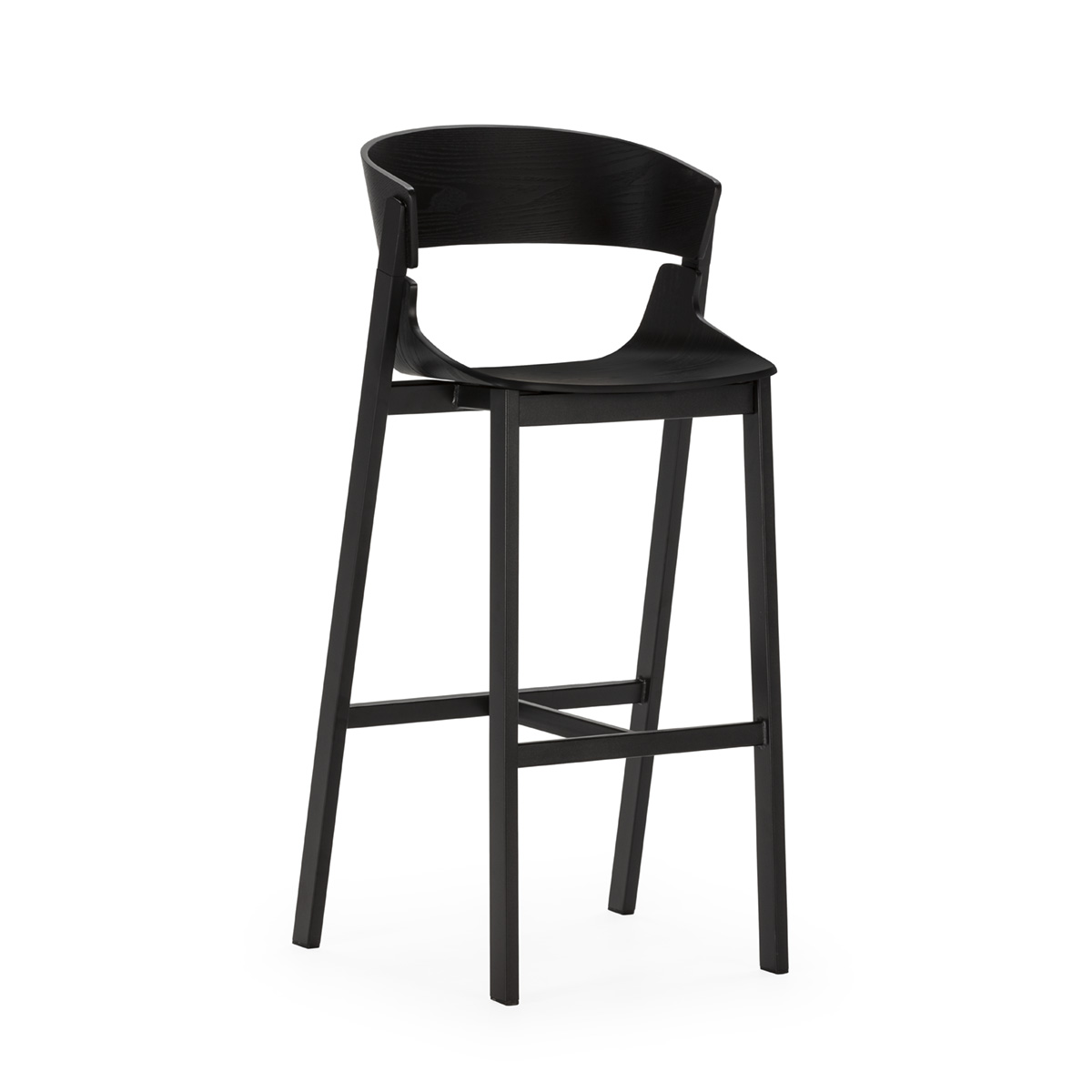 Taburete 50,8x47x105 madera, metal negro