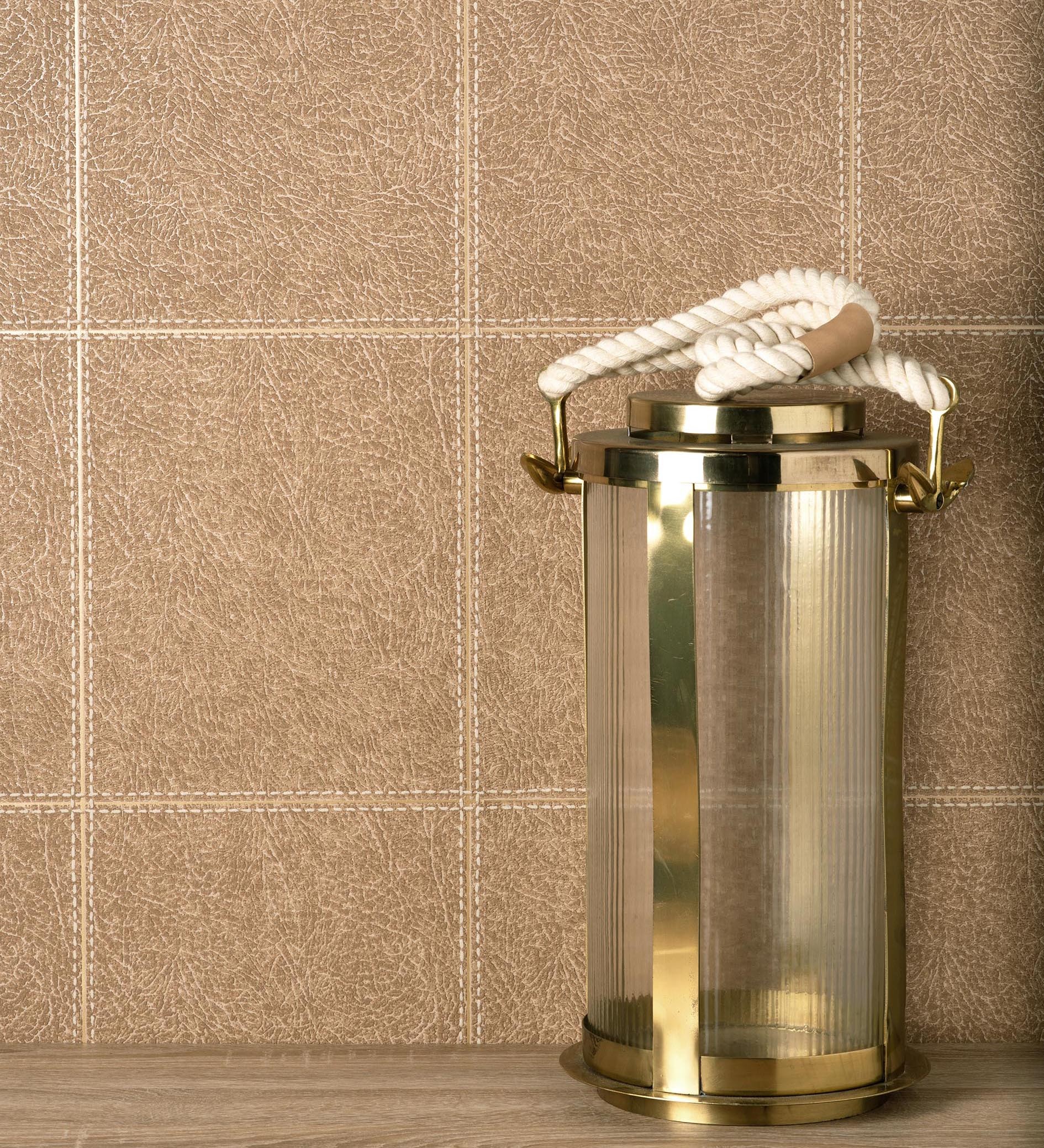 Papel pintado gaulan lavable piel cuadros de cuero cosidos en 5.23m²