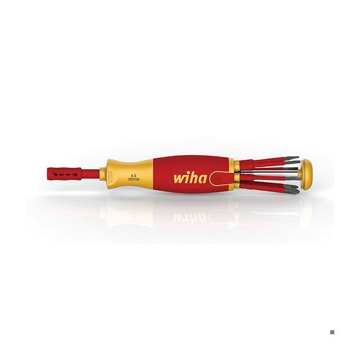 Destornillador portabits slim vde 75 mm wiha liftup - 6 bits fend /ph /xeno