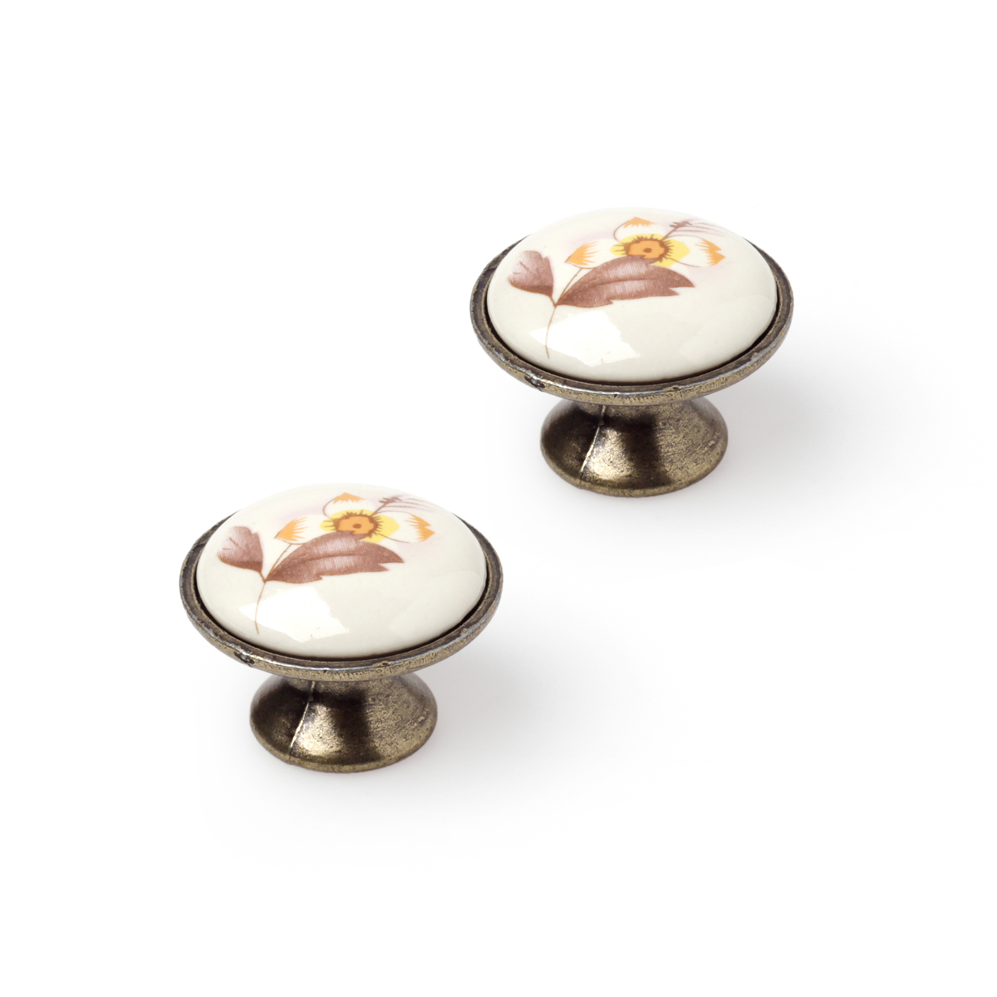 Pomo para mueble rei 814 | 29x29x22 mm | blanco flor | 2 uds.